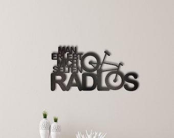 Letrero de madera con la inscripción &quot;Rara vez me ves sin bici&quot;, ideal para pegar en la pared, para amantes de la bicicleta y para decorar la pared con un mural de arte.