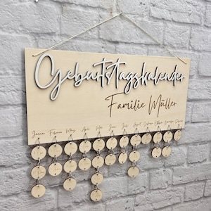 personalized wooden birthday calendar - with laser engraving