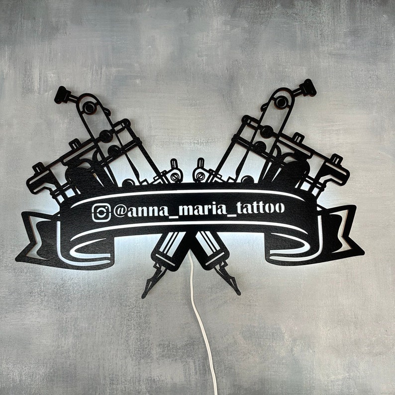 Personalized gift for tattoo artists, master tattooists, tattoo studios, wall decor, tattoo machines, salons, birthdays, anniversaries, and company logos. image 9