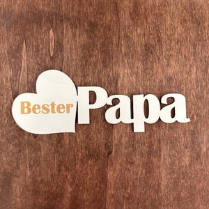Letras de madera para el mejor papá, regalo para papá, joyería de madera, regalo de cumpleaños láser