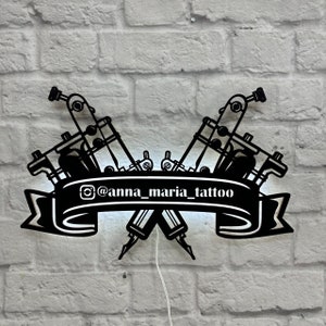 Personalized gift for tattoo artists, master tattooists, tattoo studios, wall decor, tattoo machines, salons, birthdays, anniversaries, and company logos. image 3