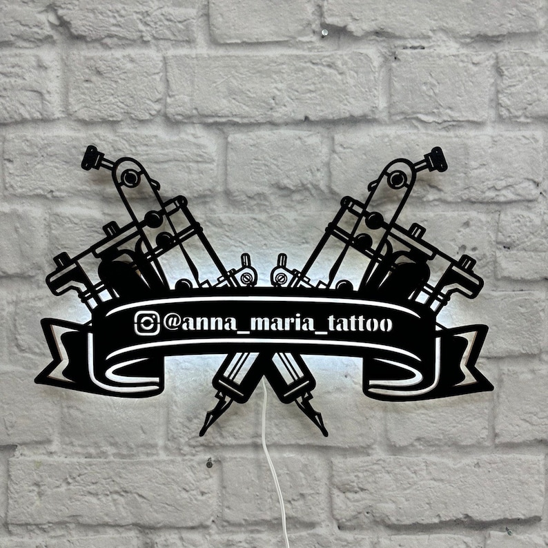 Personalized gift for tattoo artists, master tattooists, tattoo studios, wall decor, tattoo machines, salons, birthdays, anniversaries, and company logos. image 3