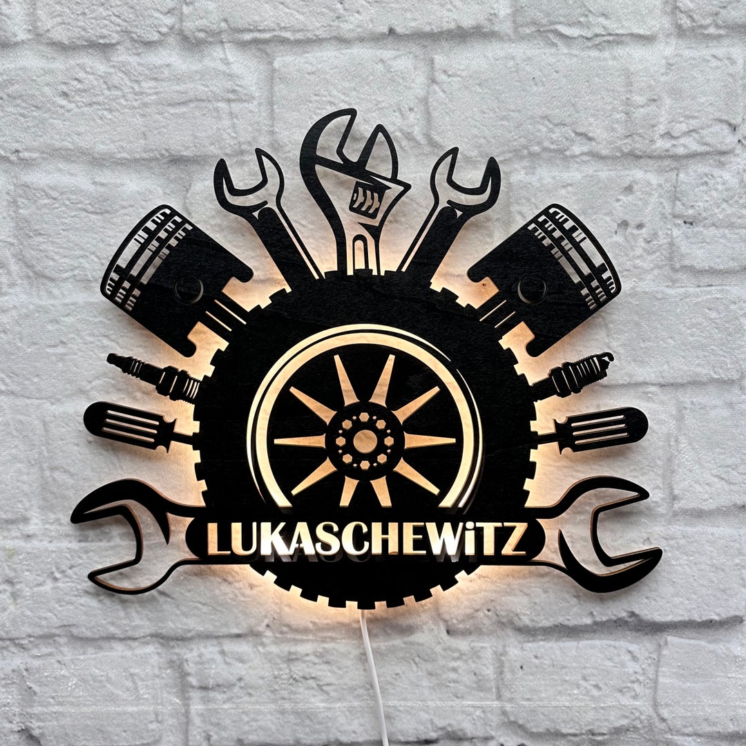 Geschenk für KFZ Meister Werkstattmitarbeiter Wanddeko Autowerkstatt