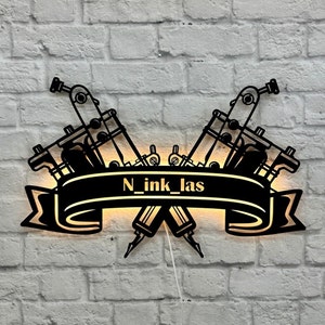 Personalized gift for tattoo artists, master tattooists, tattoo studios, wall decor, tattoo machines, salons, birthdays, anniversaries, and company logos. image 1