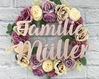 Door wreath flower wreath with artificial flowers wall decoration wooden wreath door decoration wedding baby shower floral ring birthday party decor decoration