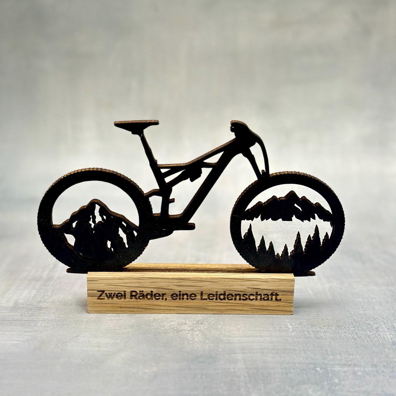 Personalizable bicycle figure racing bike mountain bike bicycle with oak wood Perfect gift for cyclists bike lovers birthday