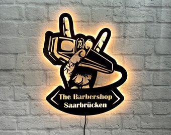 Geschenk für Barber Barbier Shop Friseur Wanddeko aus Holz Friseursalon Hairstyling Studio Geburtstag Jubiläum Barbershop Barbersalon