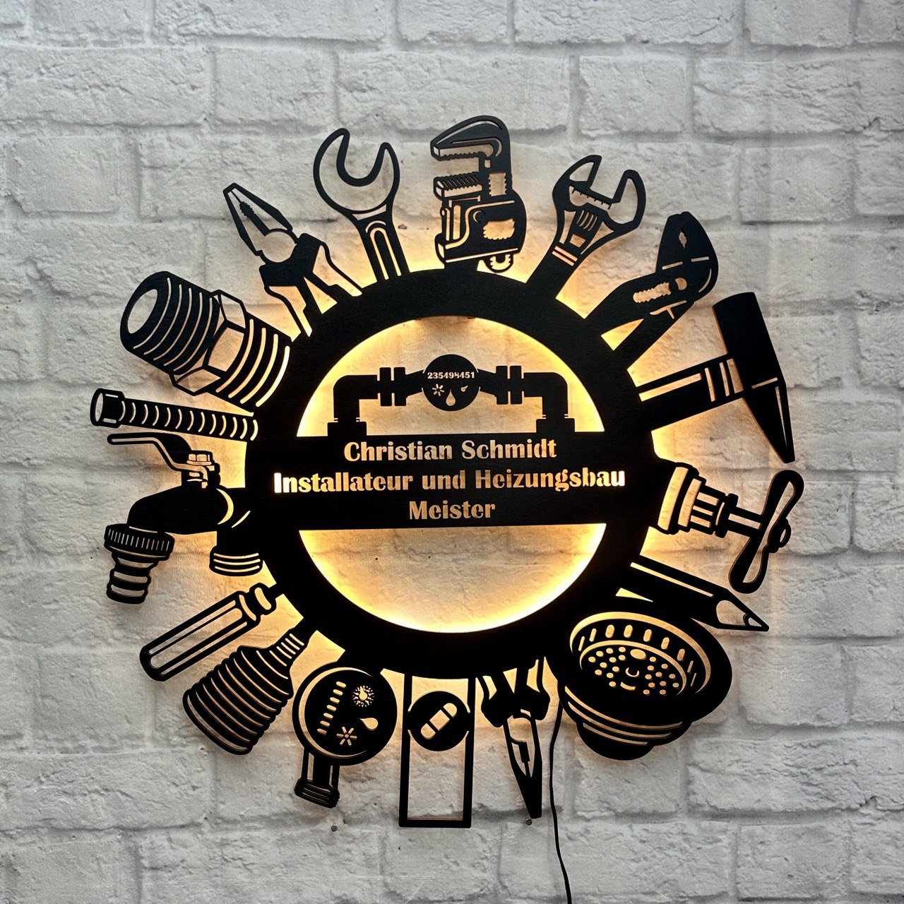 Wall decoration gift for heating engineer master sign craft business employee birthday anniversary heating engineer installer craftsman