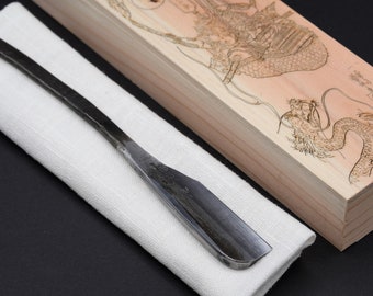 Rare Iwasaki Tamahagane Kamisori・岩崎・Restored Vintage Japanese Straight Razor,  Handmade Hinoki Box