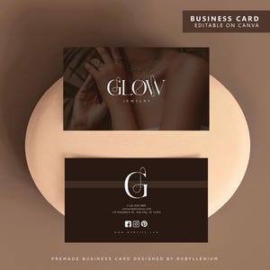 Carte de visite personnalisable Bijouterie – Modèle Canva Bijouterie | Design professionnel - Jewelry Business Card - Canva Model