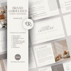 Professional Brand Guidelines Canva Template, Modern Brand Style, Brand Identity, Manual Guide, Marketing Presentation, 11 EDITABLE PAGES