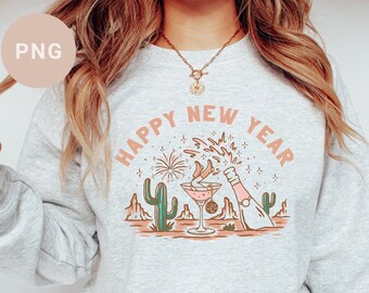 Retro New Years Png, 2023, Cowgirl New Year Png, Groovy Disco Ball Png, Western Sublimation Vintage, Retro Christmas Png, Cowgirl Shirt, Png