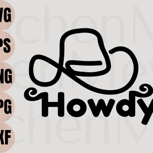 Howdy SVG, Howdy Clipart, Western Svg, Cowgirl hat svg, cowoy hat svg, Howdy Svg for Shirts, Western Shirt Svg, Western mug svg, Rodeo svg
