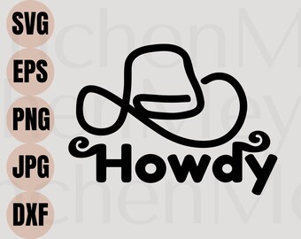 Howdy SVG, Howdy Clipart, Western Svg, Cowgirl hat svg, cowoy hat svg, Howdy Svg for Shirts, Western Shirt Svg, Western mug svg, Rodeo svg