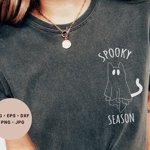 Ghost Cat Svg, Halloween Cat Svg, Spooky Season Svg, Black Cat Svg, Cat Face Svg, Spooky Vibes Svg, Retro Halloween Svg, Cute Cate Svg file