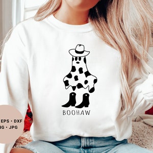 Boo Haw Svg, Cowboy Ghost Svg, Western Ghost Svg, Western Halloween Svg, Howdy Svg, Halloween Svg, Cute Ghost Svg, Halloween Shirt Svg, png