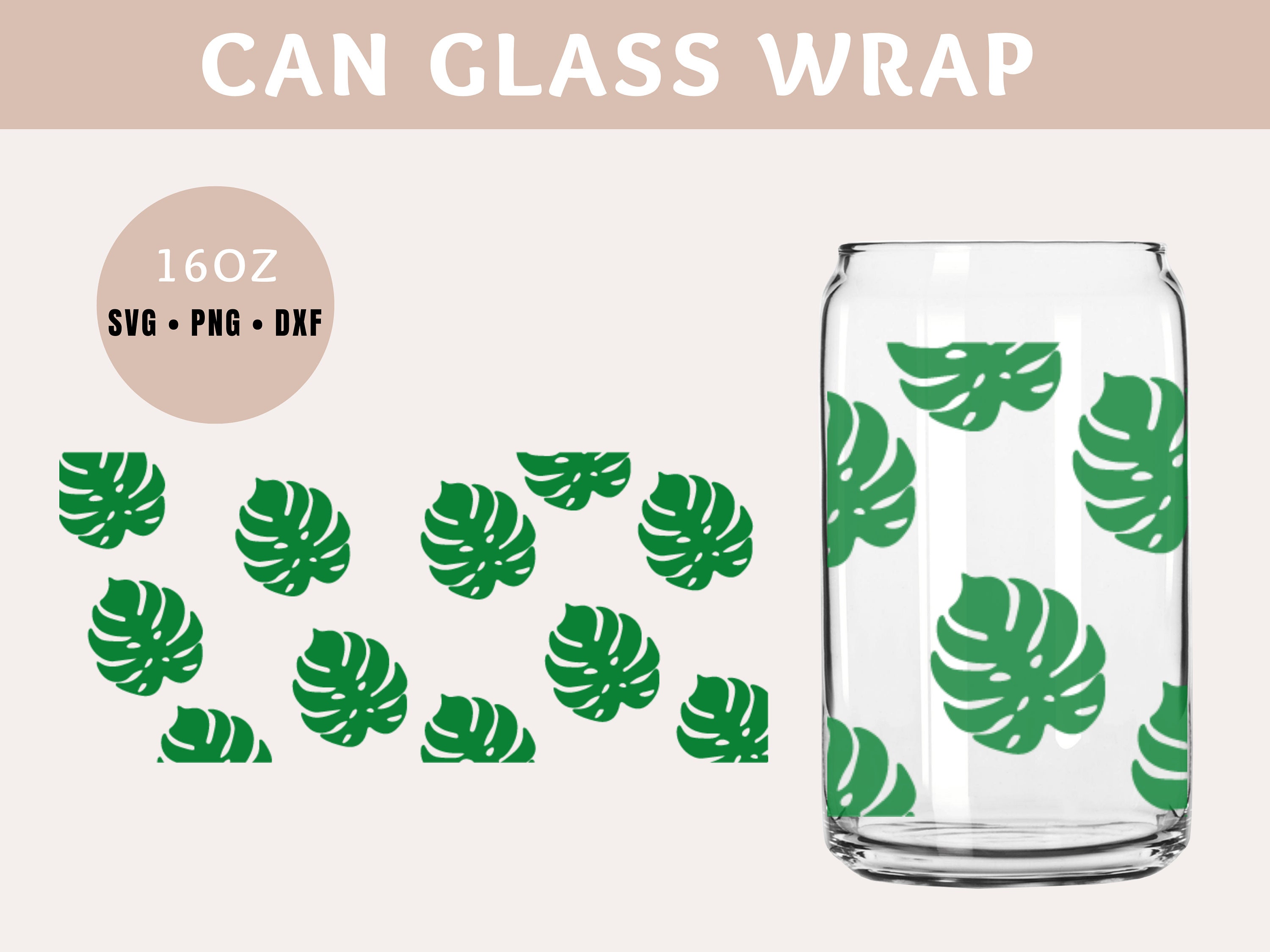 Monstera Svg Libbey Glass Svg Libby Glass Can Svg Monstera - Etsy