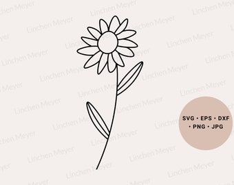 Daisy Flower Svg, Daisy Svg, Geboortemaand Flower Svg, April Verjaardag Flower Svg, Spring Flower Svg, Wildflower Svg, Retro Flower Svg, Png