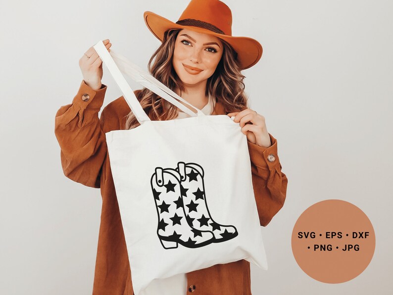 Cowgirl Boots Svg, Cowboy Boots Svg, Stars Svg, Cowgirl Bachelorette Svg, Western Svg-fil, Countrymusik Svg, Lets Go Girls Svg, Rodeo Svg bild 3
