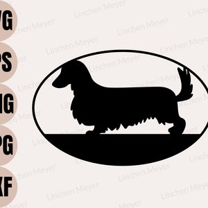 Dachshund Svg, Long haired Dachshund Svg, Png, Long hair Dachshund Decor, Dachshund Outline Svg, Dachshund Mom Svg, Dachshund Lover Svg,