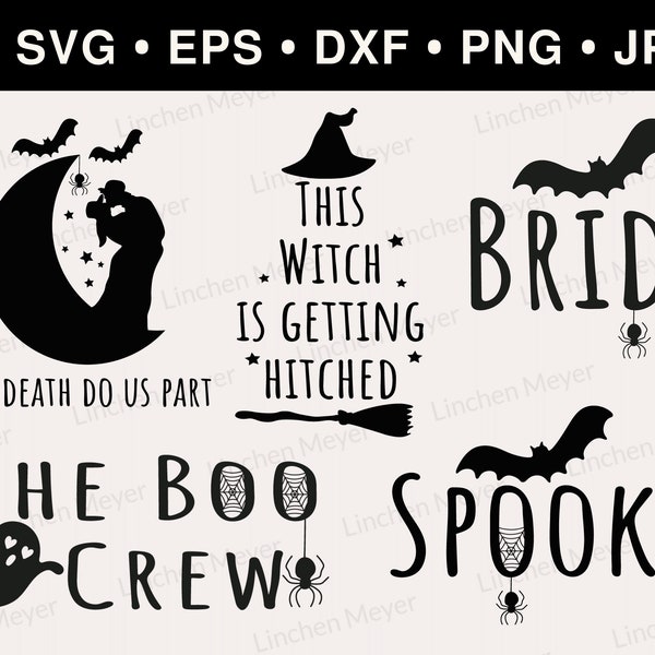 Spooky  Bachelorette Party Svg, Halloween Bach, Witch Bachelorette Party Svg, Til Death Wedding Decor,  Boo Crew Svg, Till Death us part