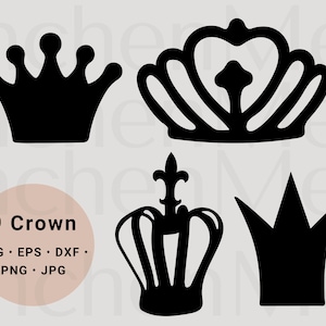 Crown Bundle Svg, Royalty Svg, Royal Crown Svg File, Kind Crown Svg, Queen Crown Svg, Birthday Queen Svg, Crown Clipart, Cake topper Svg