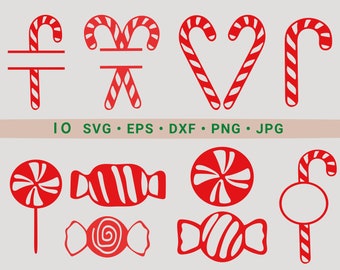 Candy Cane Svg, Peppermint Candy Svg, Candy Cane Christmas Svg Bundle, Christmas Ornaments Svg, Pepperminty Candy Svg, Candy Cane Gang Svg