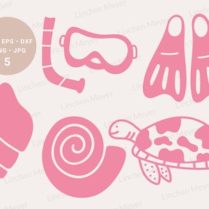 Diving svg, Beach Diving svg, Sea Turtle svg, Diving Mask svg, Scuba Diving svg, Underwater svg, Seashell svg, Diving Fins, Swimming svg,