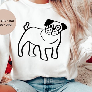 Pug Svg, Pug Art, Pug Shirt Svg, Dog Face Svg, Cute Pug Dog Svg, Pug Mom Svg, Pug Gift, Dog Drawing, Pug Birthday, French Bulldog Svg, Png