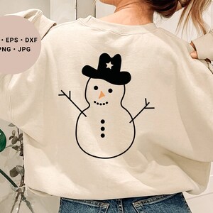Cowboy Snowman Svg, Cowboy Christmas Svg, Snowman Face Svg, Western Christmas Svg, Christmas Png, Snowman Shirt Svg, Cowboy Hat Svg, Png