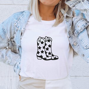Cowgirl Boots Svg, Cowboy Boots Svg, Stars Svg, Cowgirl Bachelorette Svg, Western Svg-fil, Countrymusik Svg, Lets Go Girls Svg, Rodeo Svg bild 4