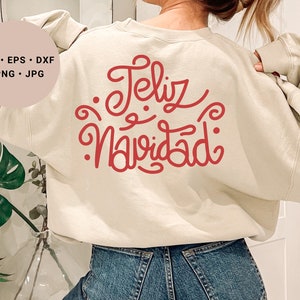 Feliz Navidad Svg, Merry Christmas Svg, Door Sign Svg, Christmas Words Svg, Spanish Christmas Svg, Christmas Shirt Svg, Feliz Navidad Sign