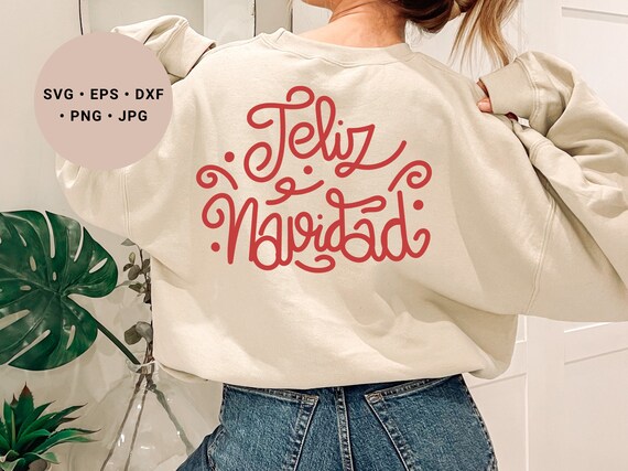 Feliz Navidad Svg, Merry Christmas Svg, Door Sign Svg, Christmas Words Svg, Spanish Christmas Svg, Christmas Shirt Svg, Feliz Navidad Sign