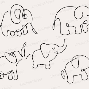Baby Elephant Svg Bundle, Nursery Svg, Cute Elephant Svg File, Line Art Elephant, Animal Svg, Baby Clipart, Baby Shower Svg, Safari Svg