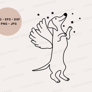 Dachshund Svg, Dachshund with Wings, Angel Wings Svg, Cute Dachshund Svg, Dachshund Art, Dachshund Png, Dachshund Gift, Dachshund Lover Svg