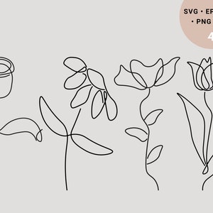 Mois de naissance Flower Svg Bundle, Wildflower Svg, Fleur dessinée à la main, Conception de tatouage de fleur, Sunflower Svg, Rose Svg, Pissenlit Svg, Botanique