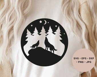 Wolf Svg File, Wolf Svg File for Cricut, Wolf Howling Svg, Wolf Lover Crafts, Wolf DXF, Wolf Art, Wolf Shirt Svg, Wolf Silhouette, Wolf Png