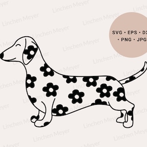 Dachshund Svg, Floral Dachshund Svg, Dachshund Art, Dachshund Gift, Dachshund Lover, Wiener Dog Svg, Dachshund Png, Flower Dog Svg, Cricut