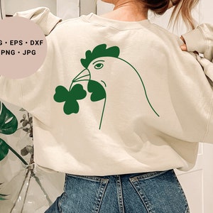 Chicken Svg, Bird Svg, Hen Svg, St Patricks Day Svg, Shamrock Svg, Chicken Png, Shamrock Svg, Chicken Lover Svg, Irish Chicken Svg, Png