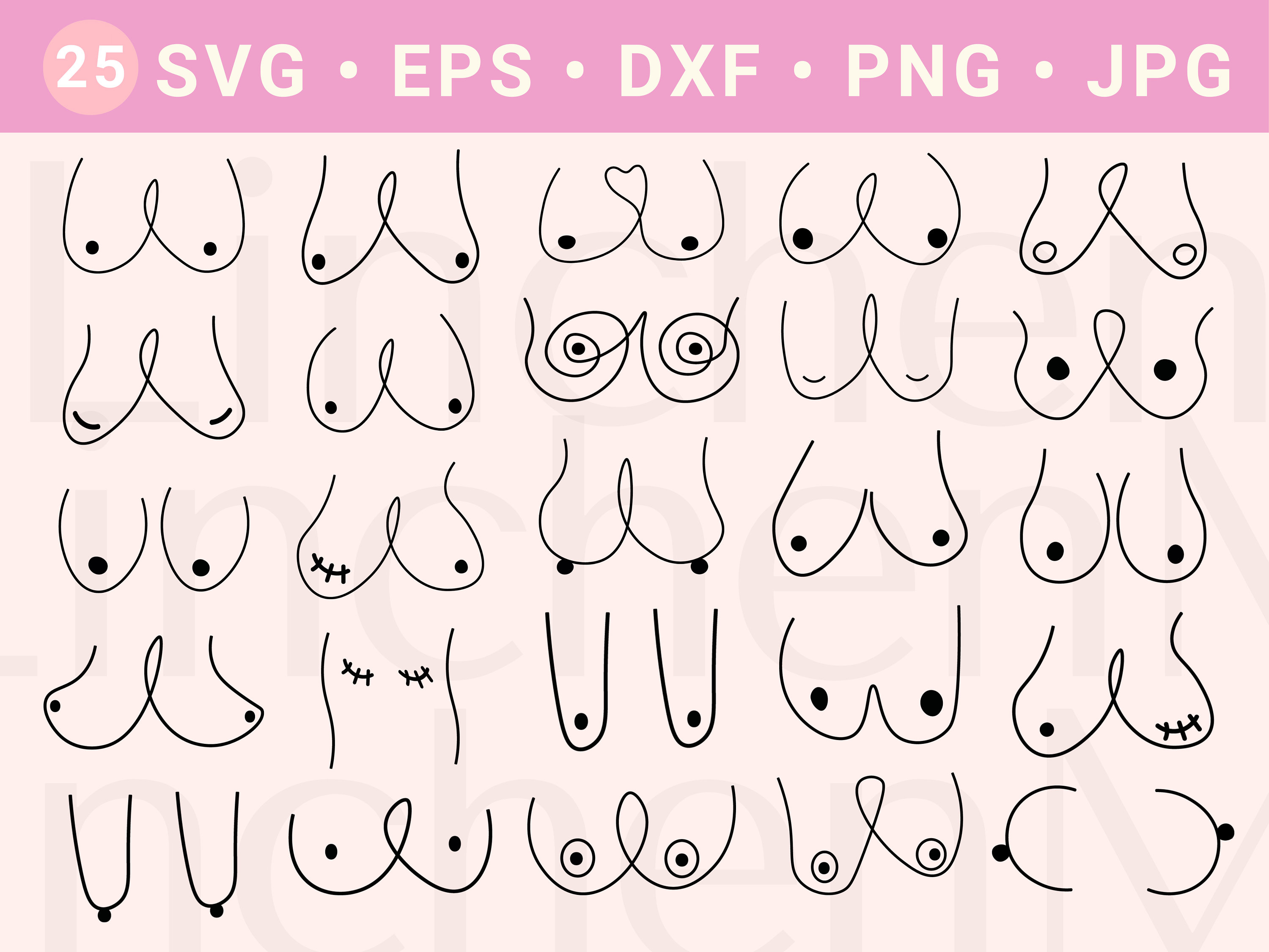 Hand Drawn Boobs Svg, Tits Svg, Breastcancer Svg, Feminist Svg, Boobies  Svg, Boob Svg, Boobs Svg Bundle, Boobs for Cricut, Women Body Svg 