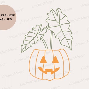 Pumpkin Svg, Tropical Leaf Svg, Plant Mom Svg, Halloween Plant Shirt Svg, Halloween Botanical Svg, Tropical Leaf Svg, Plant Lover Svg,Cricut