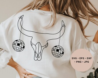 Disco Ball Svg, Bull Skull Svg, Disco Cowgirl, Space Cowgirl Svg, Groovy Svg, Nashville Svg, Bull Head Svg, Cow Skull Svg, Cow Head Svg, png
