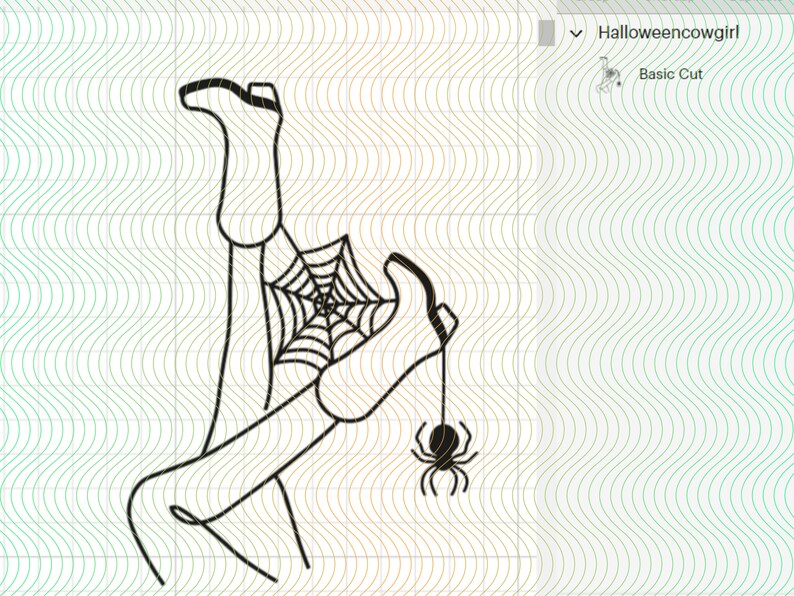 May include: Black and white line art illustration of a pair of legs with boots caught in a spider web. A spider hangs from the web.