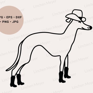 Cowboy Dog Svg, Greyhound Svg, Cowboy Hat Svg, Cowboys Svg, Greyhound Mom, Greyhound Gift, Western Dog Svg, Cute Dog Svg, Farm Dog Svg, Png