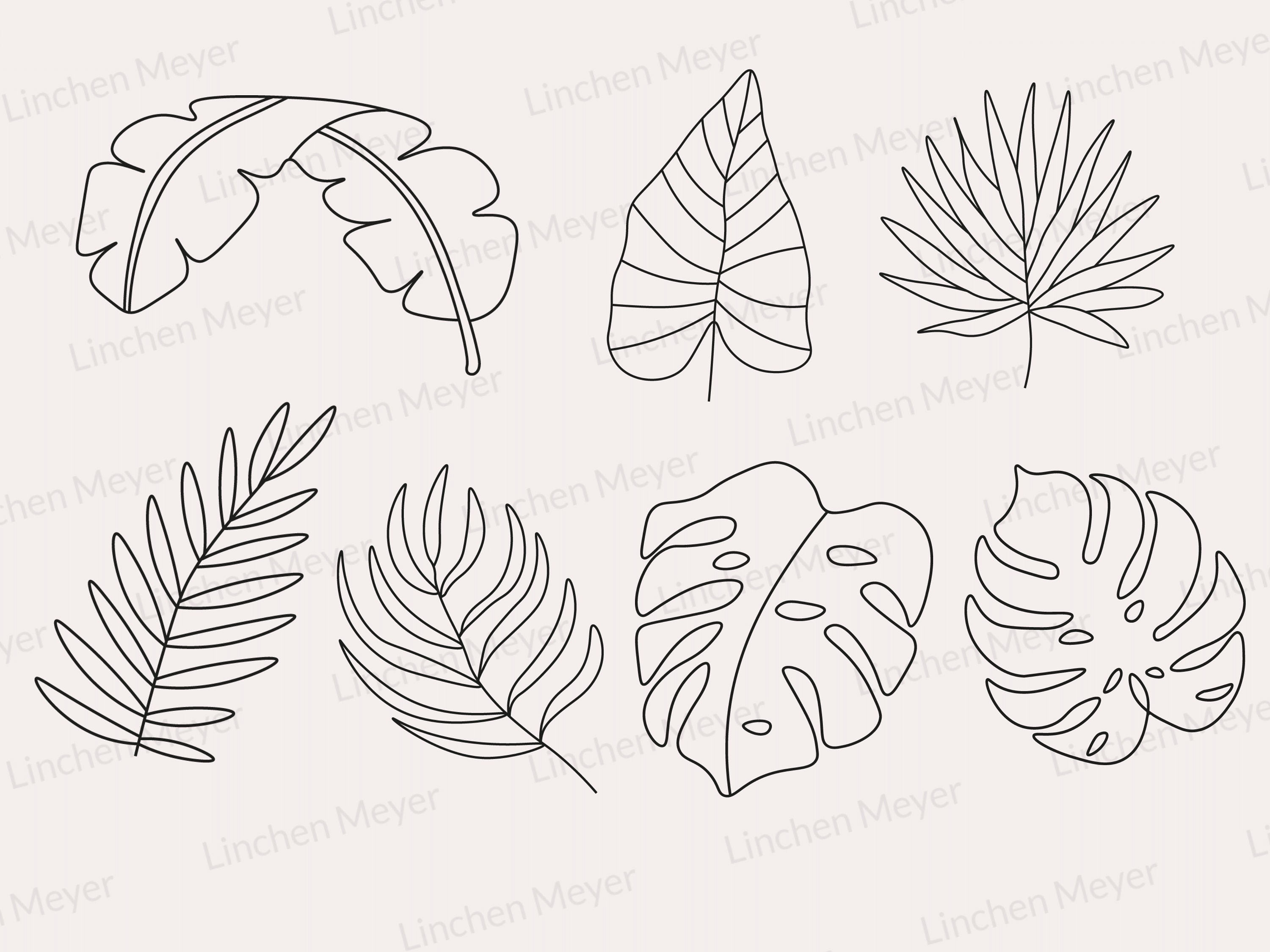 Monstera Leaf Svg Palm Tree Svg Banana Leaf Svg Tropical - Etsy Australia
