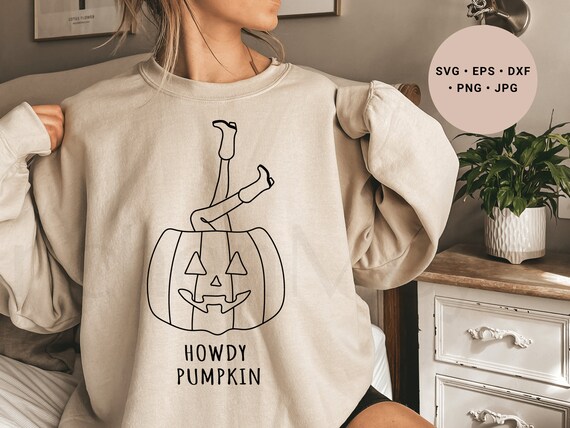 Howdy Pumpkin Svg, Cowgirl Svg, Halloween Western Svg, Pumpkin Svg, Halloween Cowgirl Costume, Cowboy Pumpkin Svg, Cowboy Boots Svg, Cricut