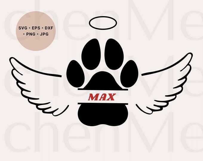 Dog Memorial Svg, in Loving Memory Svg, Pet Loss Svg, Angel Wings Svg ...