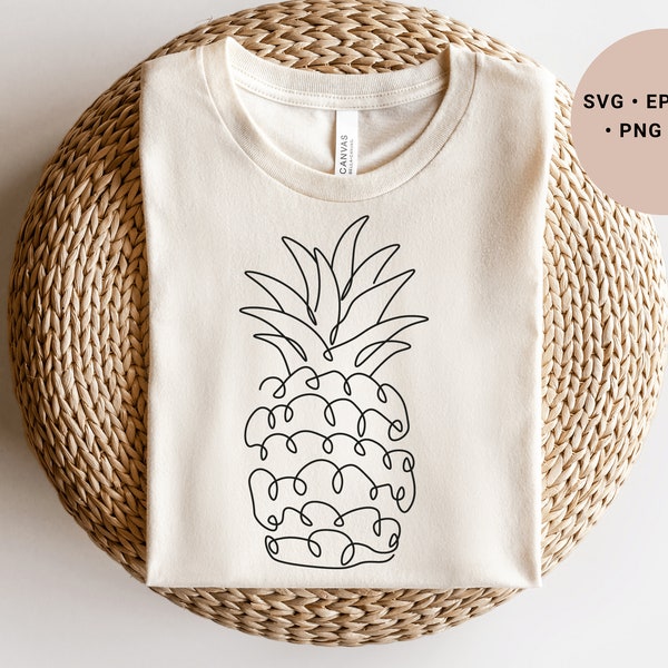 Ananas Svg, Ananas Png, Aloha Svg, Ananas Line Art Svg, Cadeau Ananas, Enterrement de vie de jeune fille tropical Svg, Décor d’ananas pour cuisine