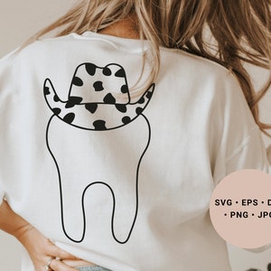 Asistente Dental Svg Png, Cowboy Hat Svg, Dental Png, Cowgirl Hat Svg, Cow Pattern Svg, Cow Print Svg, Dental Squad Svg, Dental Office Art
