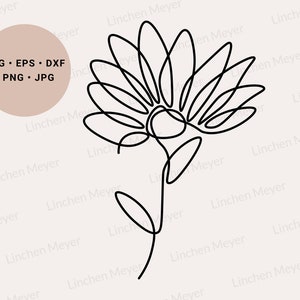 Daisy Bloem Svg, Daisy Svg, Geboortemaand Svg, Eenvoudige Bloem Svg, Daisy Line Art, Daisy Svg Cricut, April Verjaardag Bloem Svg, Daisy Png,